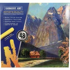 New ๐ Sargent Art Square Chalk Pastel Set In Tray, 2-14/25 X 2/5 In, Assorted Color, Set Of 48 ๐