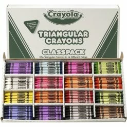 Best Sale 🌟 Crayola Anti-Roll Triangular Crayon Classpack, Assorted Colors, Set Of 256 ✔️