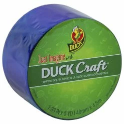 Cheapest 🌟 Duck Brand Duck Craft Tape, 1-7/8 Inches X 5 Yards, Blue Transparent Mirror ⭐