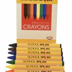New 🔔 School Smart Crayons In Tuck Box, Assorted Colors, Pack Of 8 🌟